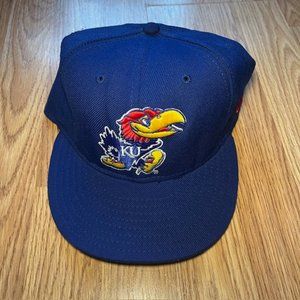 Kansas University KU Jayhawks New Era Hat 7 1/2 Size 59.6cm 59 Fifty Throwback